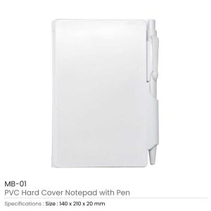 PVC Hard Cover Notepad with Pen - Image 4