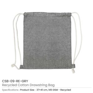 Recycled Drawstring Cotton Bags - Image 10