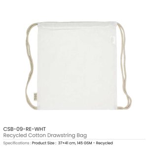Recycled Drawstring Cotton Bags - Image 14