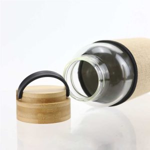 Glass Bottles with Bamboo Lid and Eco Sleeve - Image 6