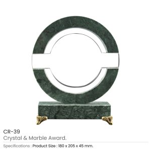 Round Crystal & Marble Awards in Box - Image 3
