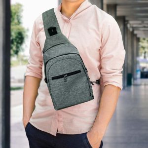 Triangular Sling Crossbody Bags with Headphone Hole - Image 7