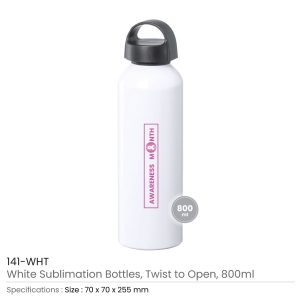White Bottles with Breast Cancer Awareness Logo - Image 3