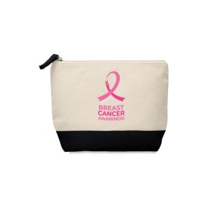 Zipper Pouch with Breast Cancer Awareness Logo