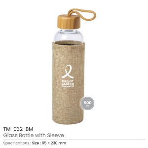 Glass Bottles with Breast Cancer Awareness Logo - Image 3