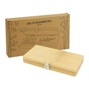 Tool Set in Bamboo Box with Silver Lock - Image 7