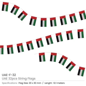 UAE String Flags and Flag Bunting 32Pcs - Image 3