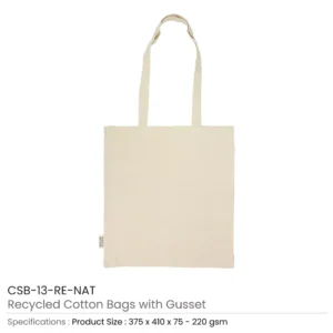 Recycled Cotton Tote Bags with Gusset 8 Oz - Image 6